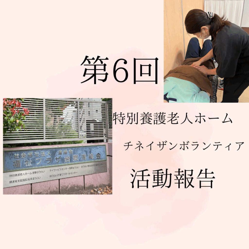 第六回特別ユゴ老人ホームチネイザンボランティア活動報告のタイトルです